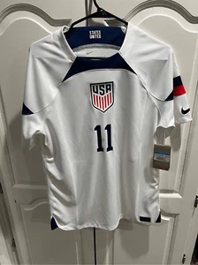 Camiseta Nike Mundial 2022 EE. UU. #11 Brenden Aaronson blanca local (hombre talla mediana) - Imagen 1 de 10