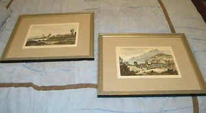 Zwei antike Farbstiche Italiens gerahmte und mattierte Kunstdrucke 17x21 Zoll - Bild 1 von 8