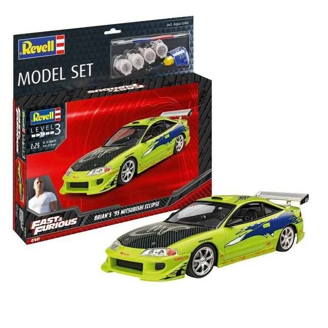 Modellino Mitsubishi Eclipse 1/25 1995 Verde Fast & Furious - Revell Modello Set - Immagine 1 di 1