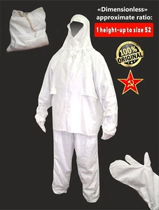 USSR Soviet Russian Army White Snow Camouflage Overalls Winter Camo Suit 1 heigh - Picture 1 of 13
