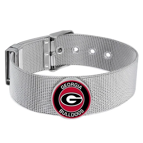 Georgia Bulldogs Mens Womens Silver Adjustable Bracelet w Gift Pkg D6 Cover