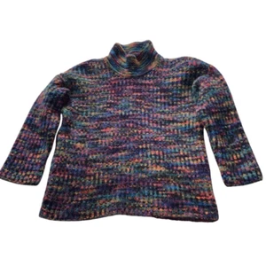 United Colors Of Benetton 90s GUC Rainbow  Shetland Wool Cable Knit Sweater S/M - Bild 1 von 4