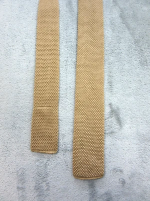 Vintage Adam's Row Richman Knit Square Neck Tie Beige 100% Durane Cotton - Image 1 of 4
