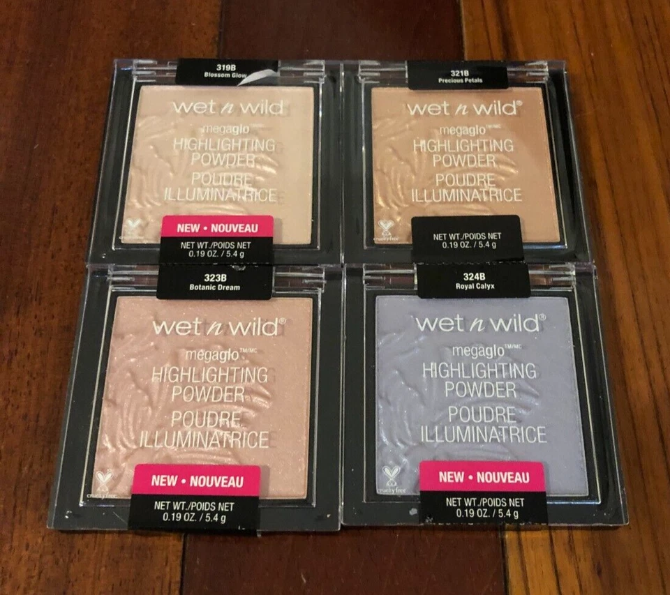4 Wet N Wild Megaglo Highlighting powder 319B, 321B, 323B & 324B - Image 1 of 1