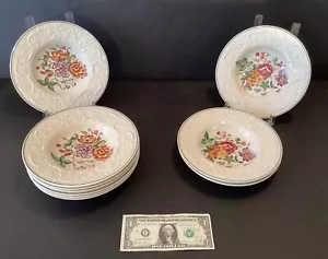 10 Vintage Wedgwood Patrician Soup Dish With Vines, Leaves And Flowers - Picture 1 of 5