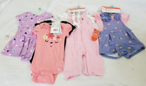 4 Nwt Wonder Nation Infant Baby Girl 3 to 6 Months AND 6 to 9 Months Outfits - Picture 1 of 14