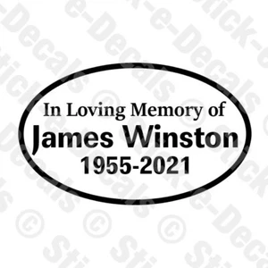 Custom IN LOVING MEMORY Decal - FREE USA SHIPPING - Picture 1 of 2