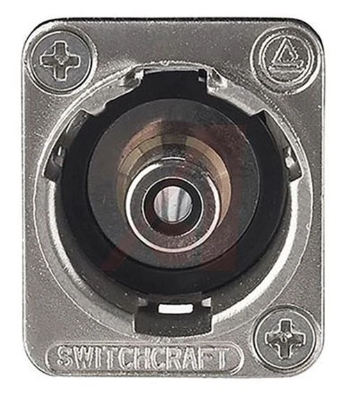 Switchcraft Black Panel Mount RCA Plug with Nickel Plated Contacts - Image 1 of 1