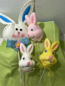 Easter Lot Flag Banner Flower Picks Bunny Rabbit Eggs Decor Happy Easter NEW - Picture 1 of 11