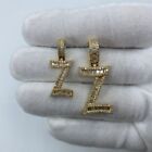 3Ct Baguette Moissanite Couple "Z" Letter Initial Pendant 14K Yellow Gold Plated