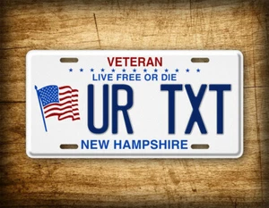 Placa de licencia personalizada New Hampshire Veterano LFOD CUALQUIER TEXTO 6x12 personalizada - Imagen 1 de 6