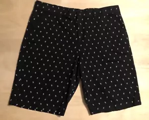 Public Record Standard Fit Black Chino Shorts w/ Palm Trees Men's size 38 - Picture 1 of 5