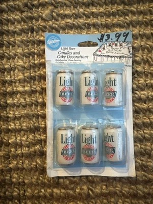 Velas de cumpleaños de cerveza ligeras nuevo paquete de 6 latas de cerveza de la mejor calidad Foto 1 de 3