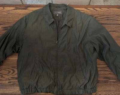 Croft and Barrow Men's Jacket XXL, Zip Front, Fully Lined, Snap Cuffs Dark Green - Image 1 of 4