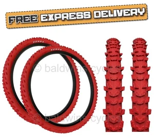 PAIR Kenda 26 x 1.95 RED Mountain Bike Off Road MTB Knobby Tread TYRES - Picture 1 of 10