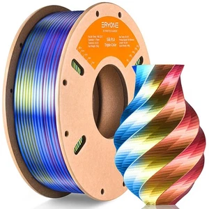 Silk Tri Color PLA Filament 3D Printer 1.75mm +/- 0.03mm, Multicolor - Picture 1 of 6