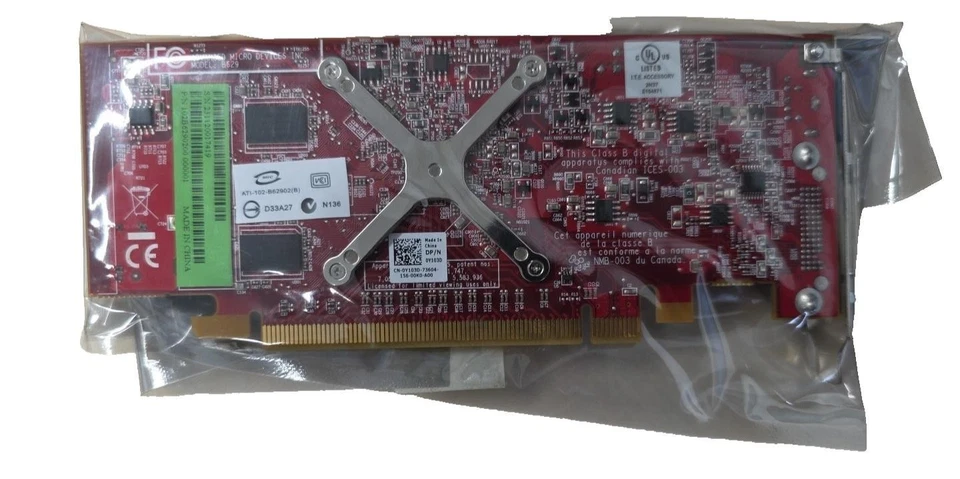 ATI Radeon HD 3450 256MB Low Profile PCIe DMS-59 Video Card Y103D AMD B629 Dell - Image 1 of 4