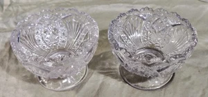 2- EAPG Antique Bryce Higbee MADORA; Arrowhead Pattern Round Berry Dessert Bowl  - Picture 1 of 6