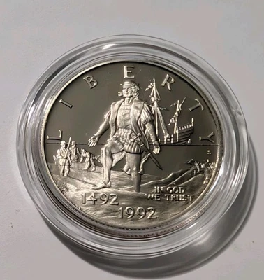 1992-S Columbus Commemorative Clad Half 1/2 Dollar In Capsule  - Image 1 of 2