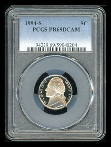 S Jefferson Nickel 1994 graduación profesional PR69 DCAM - Imagen 1 de 2