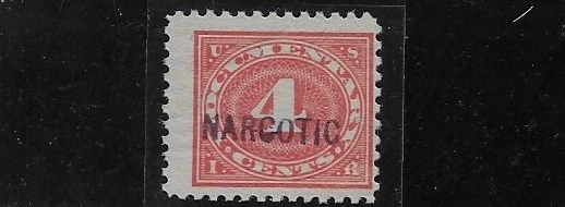 US Scott RJA12, Revenue, 1919 Narcotic Tax, 4 Cent, Mint, OG, NH, F/VF - Image 1 of 1