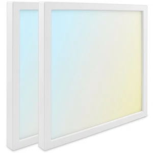 Luxrite 9 Inch Square LED Flush Mount Light 18W 1250LM 5CCT Dimmable ETL 2-Pack - Picture 1 of 7