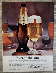 Michelob Beer Bottle Glass Anheuser-Busch 1964 Vintage Print Ad - Picture 1 of 1