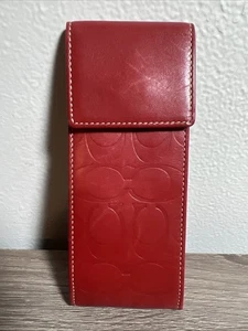 Coach Rot Leder Brillenetui Brille Sonnenbrillenhalter Schneller Versand - Bild 1 von 6