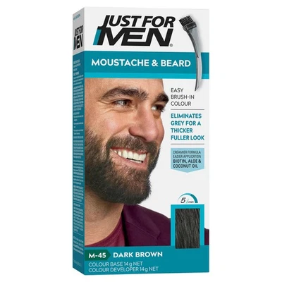 Just For Men Moustache & Beard Brush-In Colour Gel Dark Brown - image 1 of 4