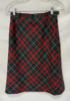 VTG 60's Midi  SKIRT Tartan Plaid WOOL Blend Small Schoolgirl Preppy Collegiate - Image 1 of 4