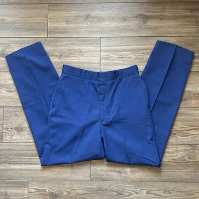 Mens Work Trouser Uniform Pants Size 33L -Garbadine Poly Wool Blue Shade 2319 - Image 1 of 4