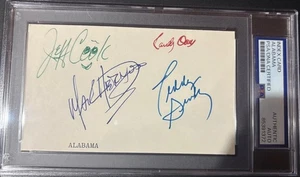 ALABAMA BAND SIGNED INDEX CARD PSA ENCAPSULATED X4 COOK GENTRY OWEN HERNDON RARE - Picture 1 of 3