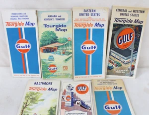 Mapa de 7 estaciones de servicio de gasoil Gulf de colección EE. UU. TN Kentucky guía de petróleo viaje - Imagen 1 de 10