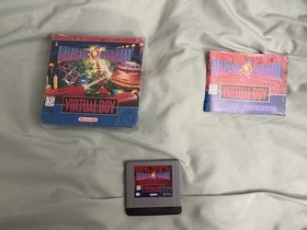 1995 Virtual Boy Galactic Pinball CIB Game Manual Box Inserts Tested Working