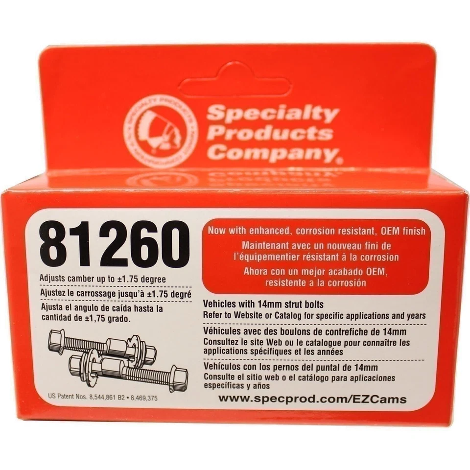 Specialty SPC Performance 81260 EZ Cam 14mm Adjustable Camber Bolts +/-1.75° - Image 1 of 4