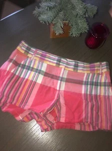 J Crew 🩷 Pink Plaid Chino Sz 6 Shorts Women - Picture 1 of 2