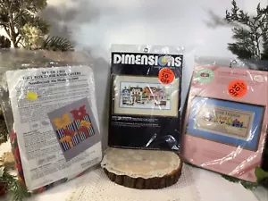 Dimensions Counted Cross Stitch Kits~Lot Of 3 ~NEW IN PKG~ Cape Cod Shoppes-Etc - Picture 1 of 24