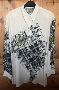 Bianca Vintage Blouse Cream with Abstract Panel and Sleeves - Size 36 (UK10) - Picture 1 of 4