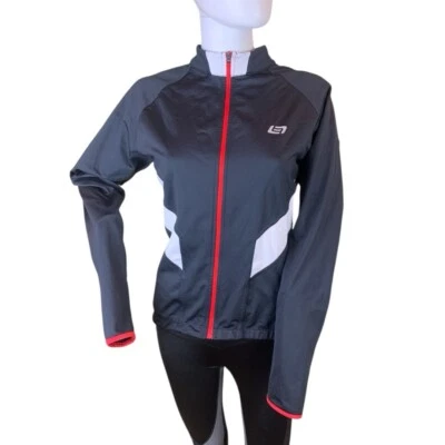 Bellwether Fleece Lined Full Zip Cycling Jacket Black & White size Large Women's - Image 1 of 4