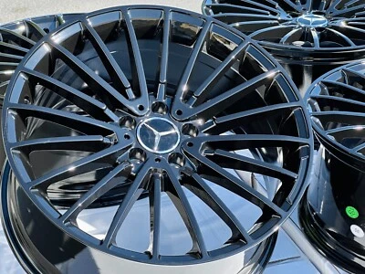 4 NEW 19" Black Wheels 19x8.5 Squared Rims Fits Mercedes Benz S400 S600 S63 - Image 1 of 3