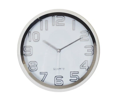 Silver and Mirror Sunburst Clock with Roman Numerals - Image 1 of 2