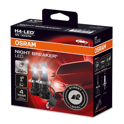 Osram H4 NIGHT BREAKER LED StVZO-Konforme LED-Nachrüstlampe +230% 2Stk. - Bild 1 von 4