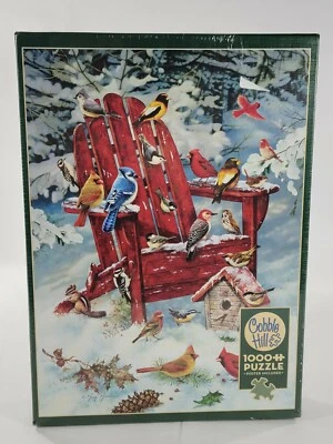 COBBLE HILL 1000 Piece Jigsaw Puzzle ADIRONDACK BIRDS Random Pieces NEW Winter - Image 1 of 3