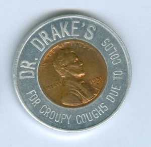 ENCASED BY DR, DRAKES ADULTS COUGH RELIEF AN UNCIRCULATED 1951-D CENT - Picture 1 of 2