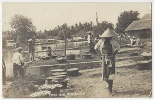 Batavia 1915, Java, Indonesia - FOTO REAL nativos étnicos, pueblo de pescadores - Imagen 1 de 2