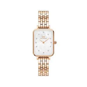 Daniel Wellington Quadro Lumine 5 Link Melrose Watch, Real Mother of Pearl Dial - Picture 1 of 22