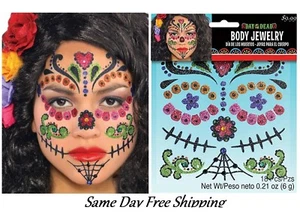 Kit de maquillaje de joyería del Día de los Muertos Cosplay Vestir Día de Muertos bien 18 piezas - Imagen 1 de 3