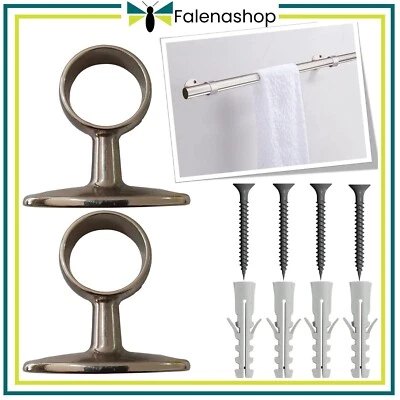 Parpyon® 2 Supporti Per Bastoni Tende In Metallo, Staffe Bastone Tenda 32mm - Immagine 1 di 4