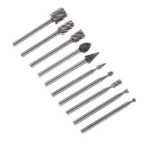 10pcs 1/8 Inch Shank Milling Rotary File Burrs Bit Set Wood Carving R`h; - Picture 1 of 7