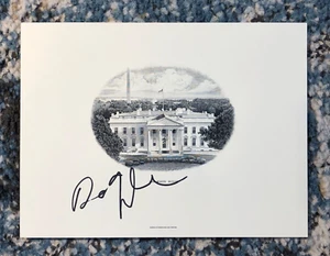 Dan Quayle Signed Autograph 6x8 White House Engraving USA VP Bush EXACT PROOF - Picture 1 of 1